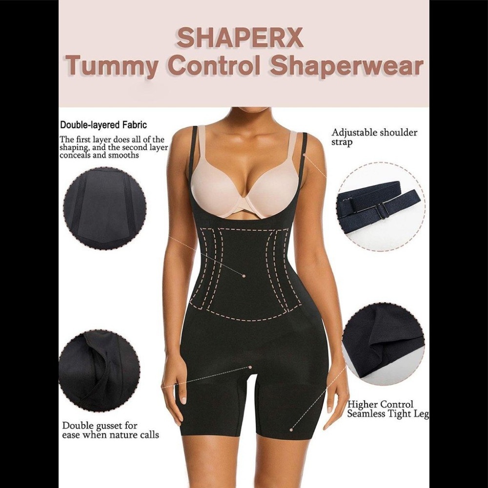 Shaperx Open-Bust Mid-Thigh Bodysuit shapewear *See note*